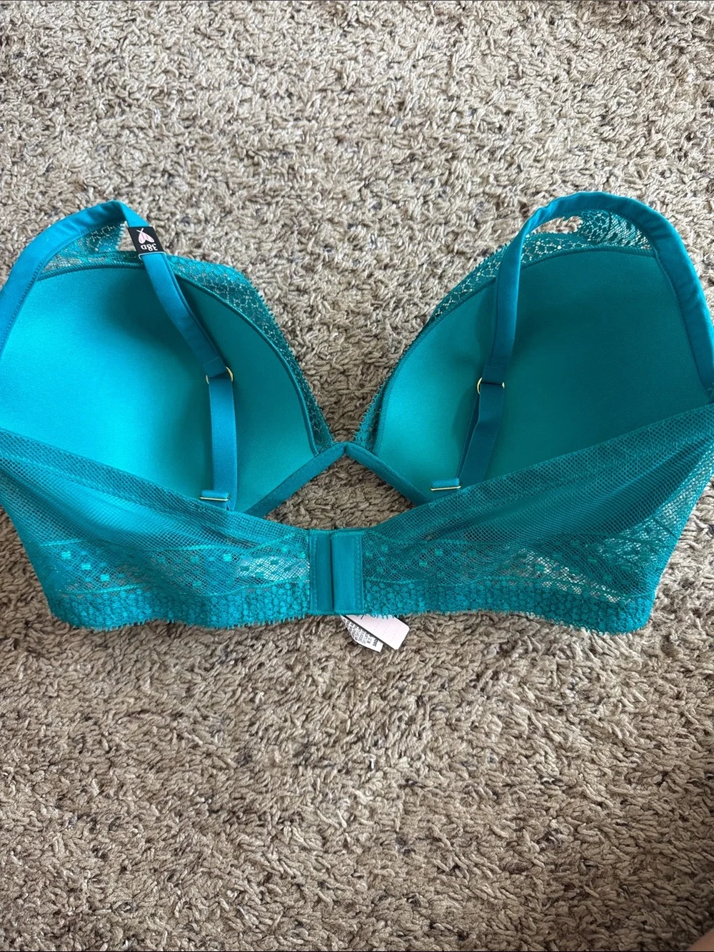 Victoria's Secret Teal Lace-Trim T-Shirt Bra